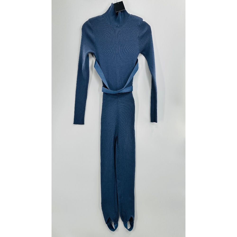 JLuxLabel NWT Periwinkle, Stirrup, Fitted Long Sleeve Kinit Jumpsuit, Med.